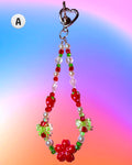 Strawberry Field ♡ Beaded Bag Charm, Keychain + Phone Wristlet