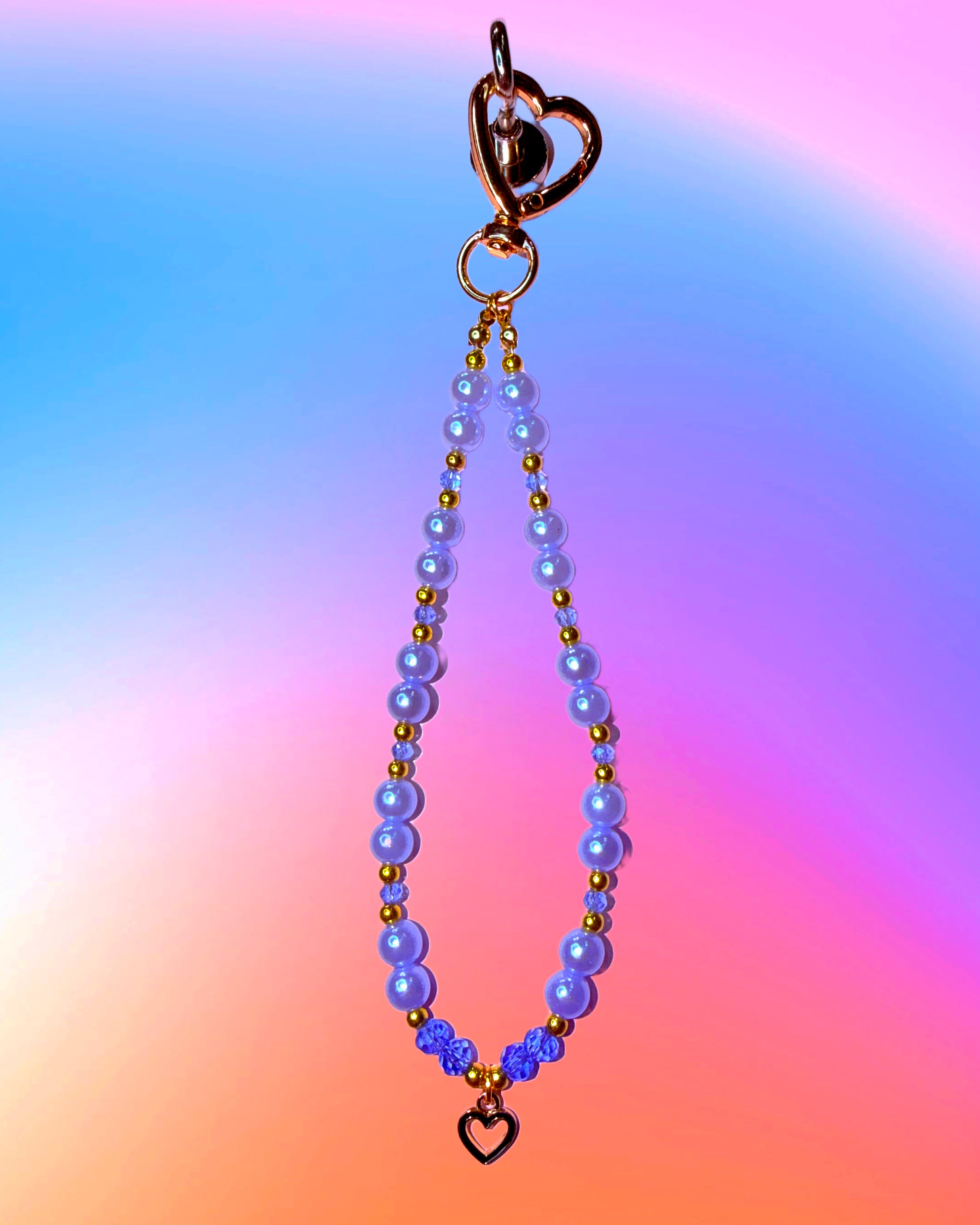 Azul Pastel ♡ Beaded Wristlet Keychain + Bag Charm