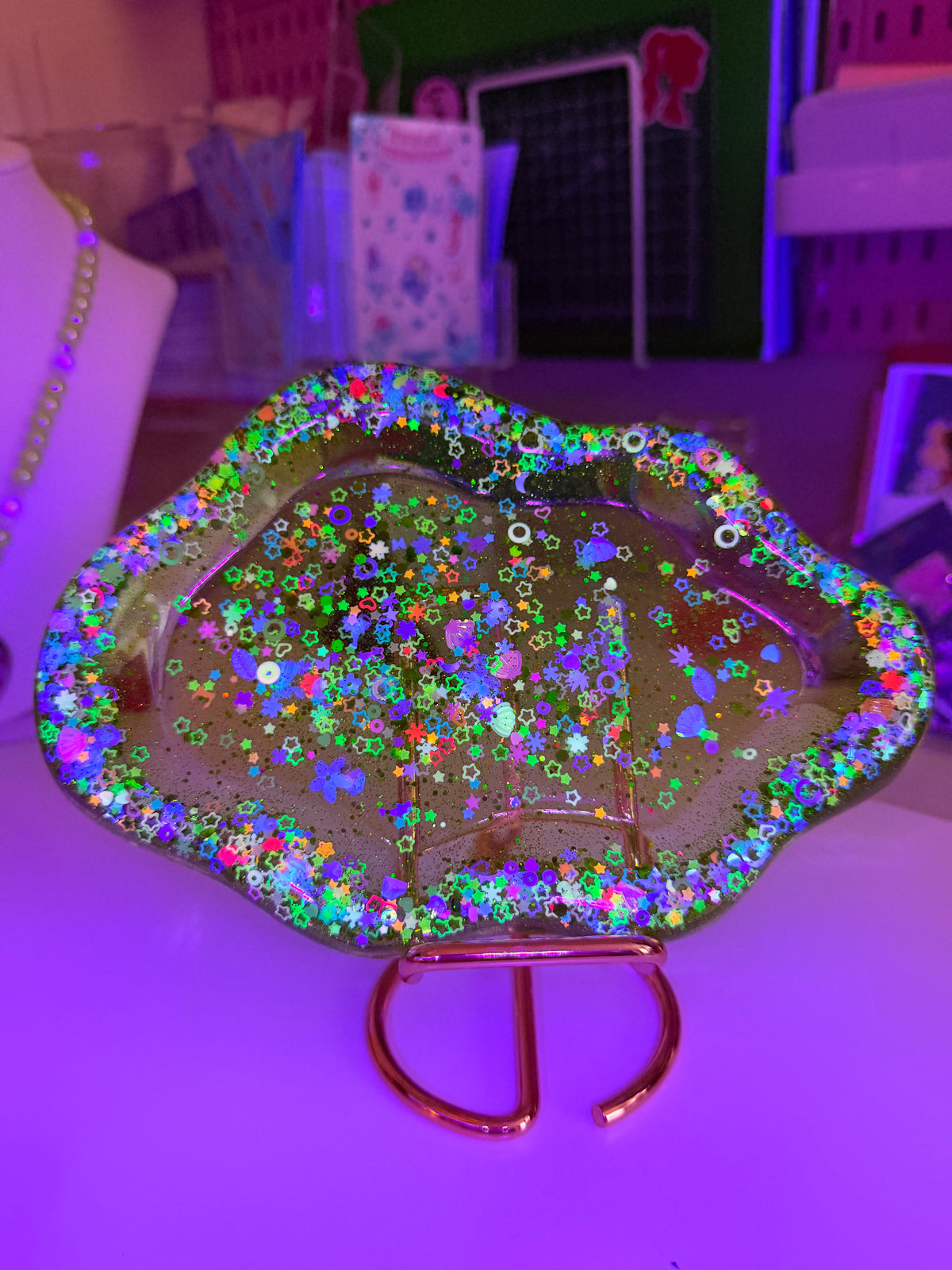 Cosmic Meltdown ✧ Glow-in-the-Dark Resin Trinket Tray