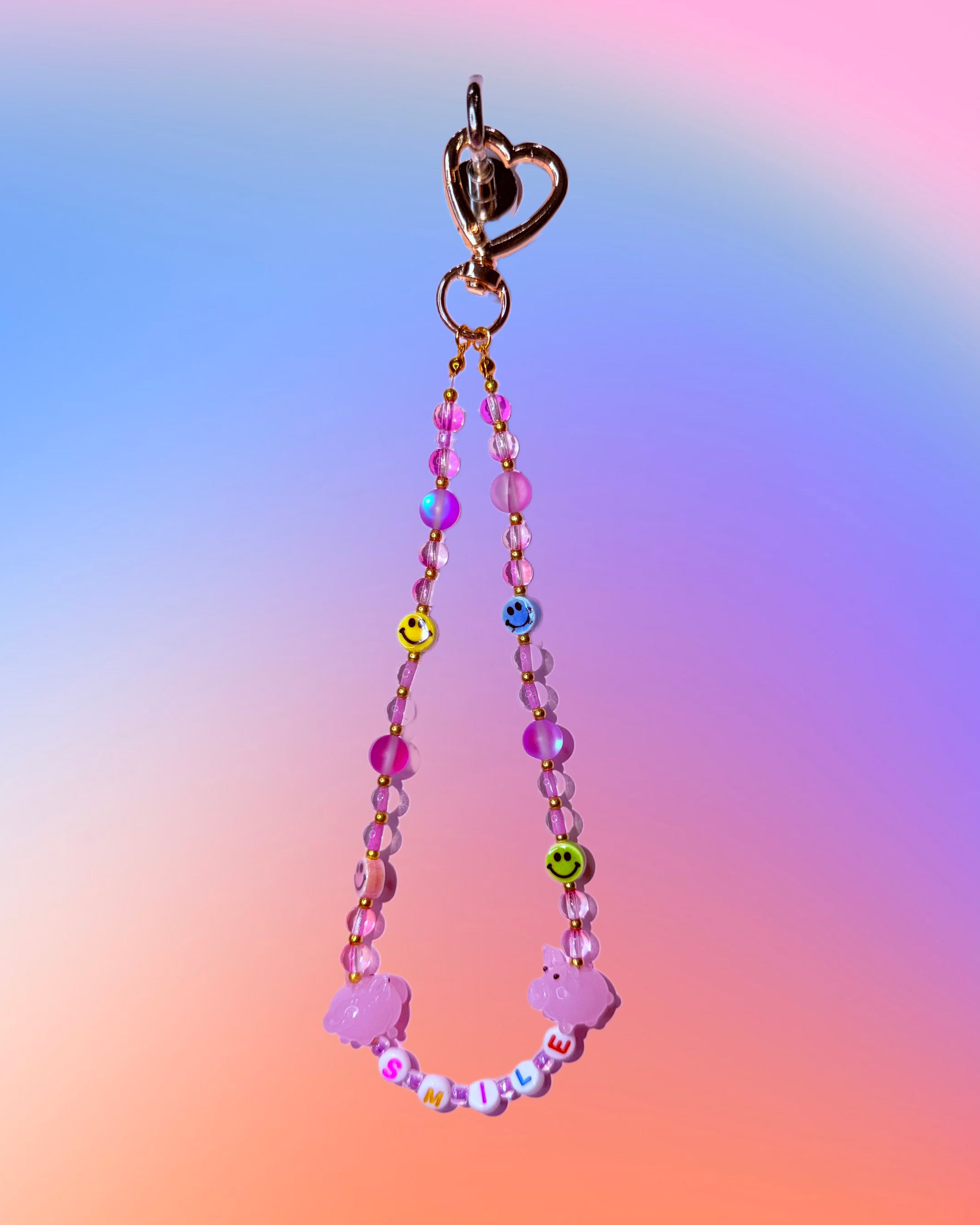 Smile More ♡ Y2K Beaded Keychain/Bag Charm
