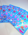 Mermaid Blues Sticker Sheet Set ♡ Glossy or Holographic Options | 3in x 5in