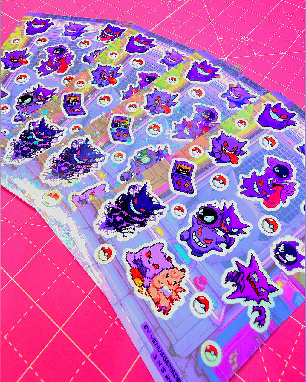 Pokemon Pixel Ghost ♡ Glossy or Holo Sticker Sheet - 3x5in