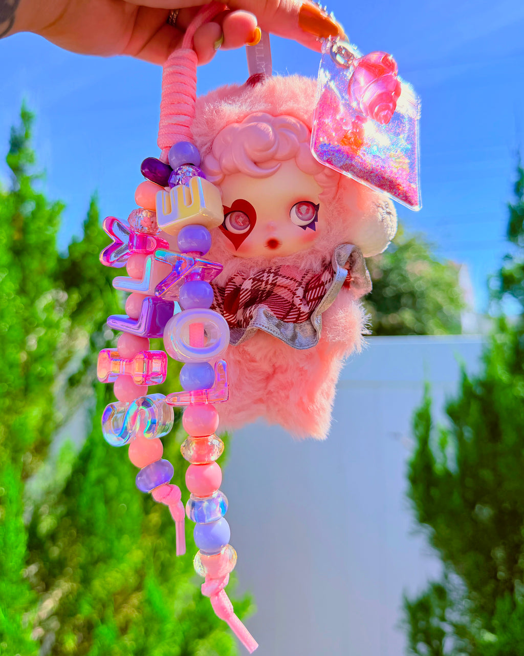 Silly Love ♡ Chunky Beaded Plush Bag Charm