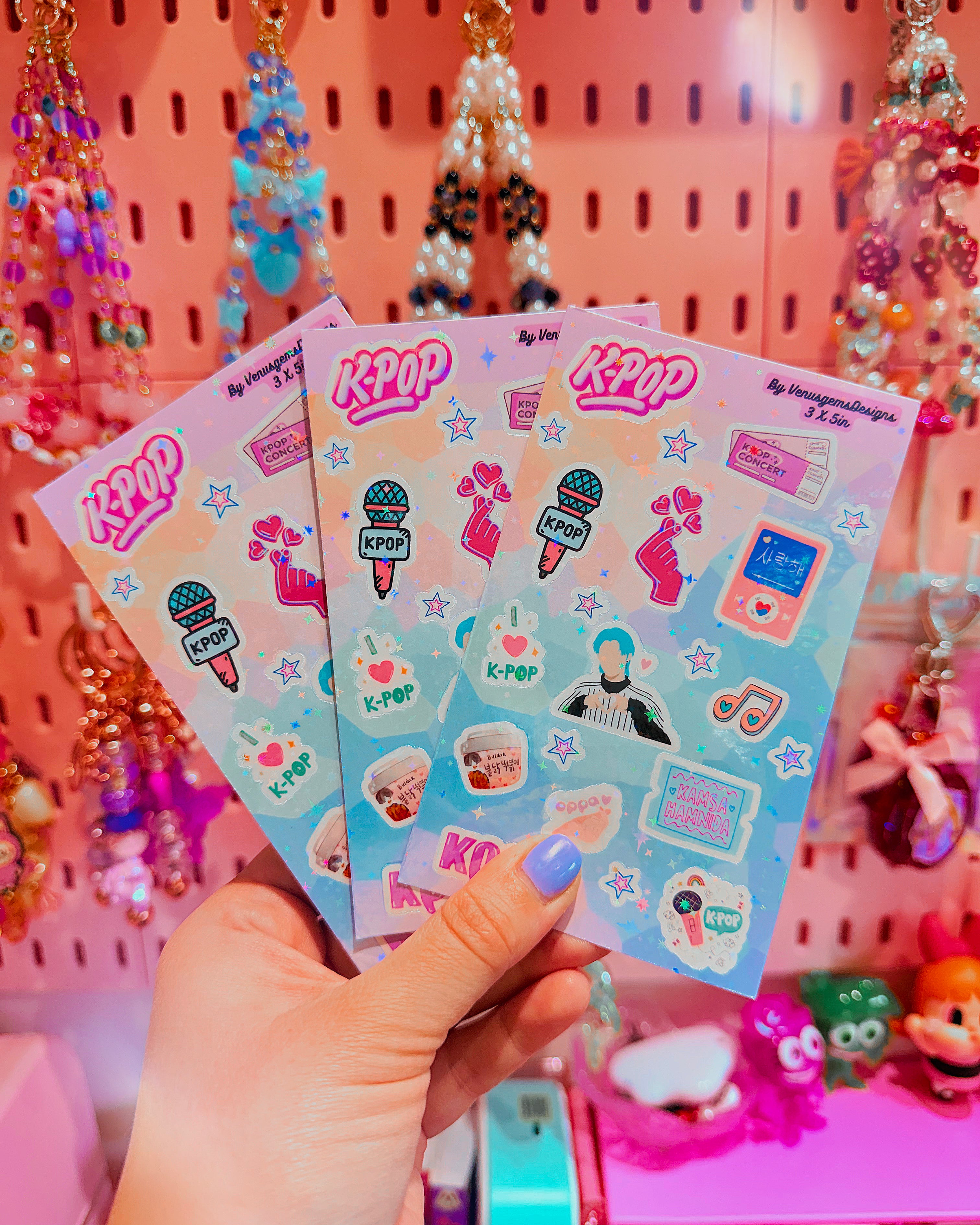 K-Pop Lover Sticker Sheet Set ♡ Glossy or Holographic Options | 3x5in