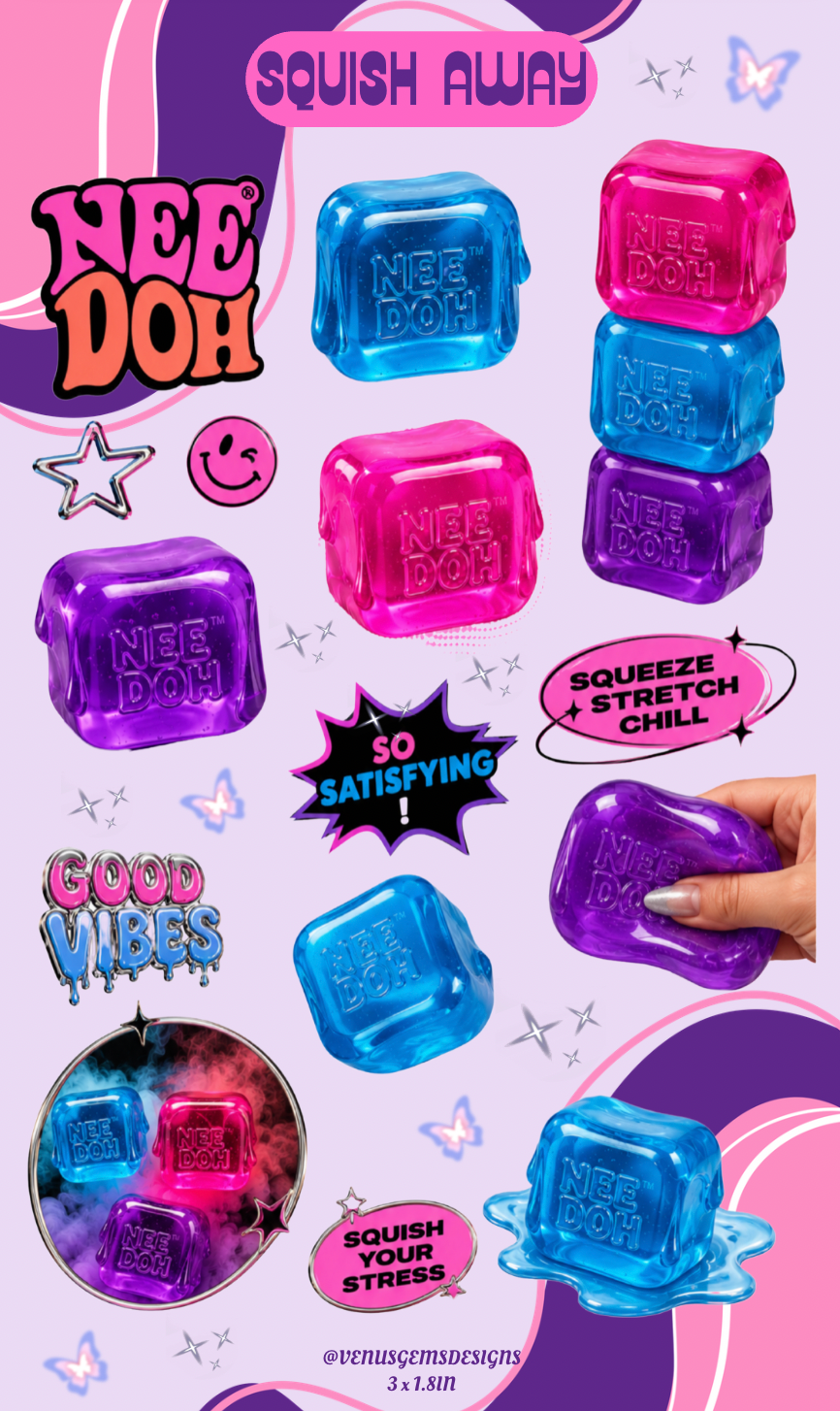 Mini Squish Away Mini Sticker Sheets ♡ Glossy or Holographic - 3x1.8in