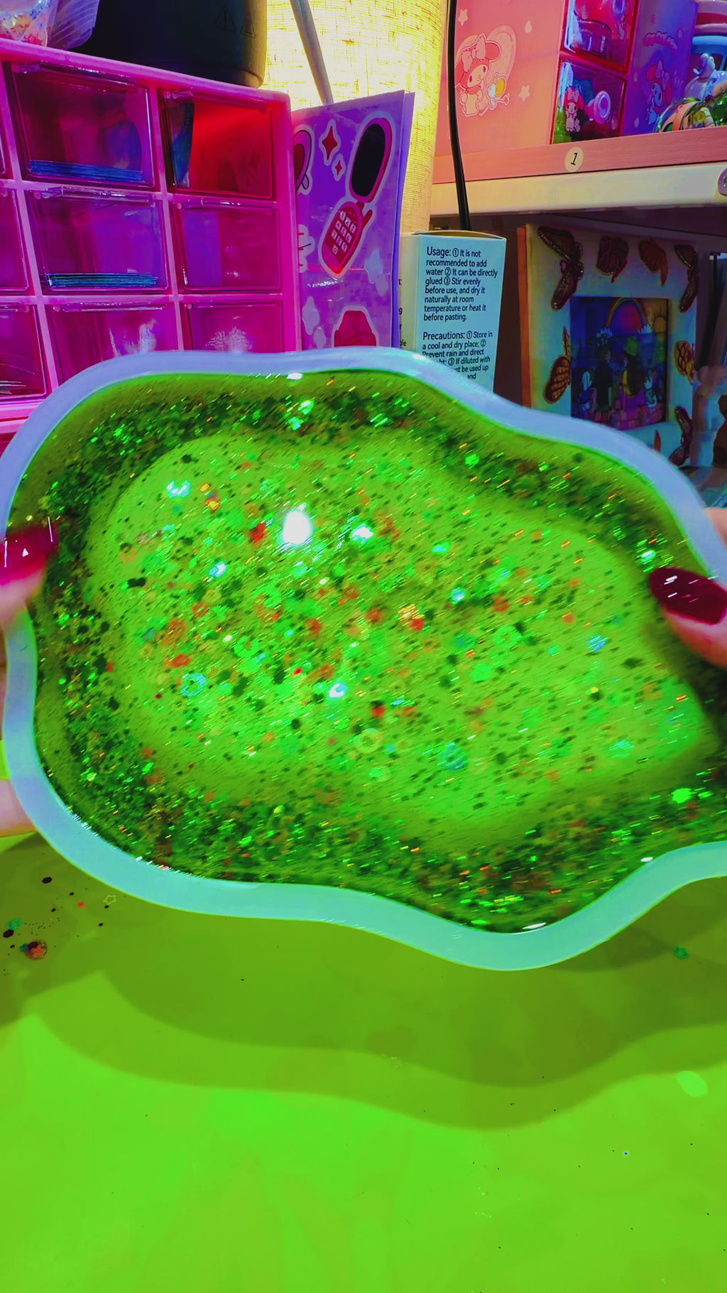 Cosmic Meltdown ✧ Glow-in-the-Dark Resin Trinket Tray